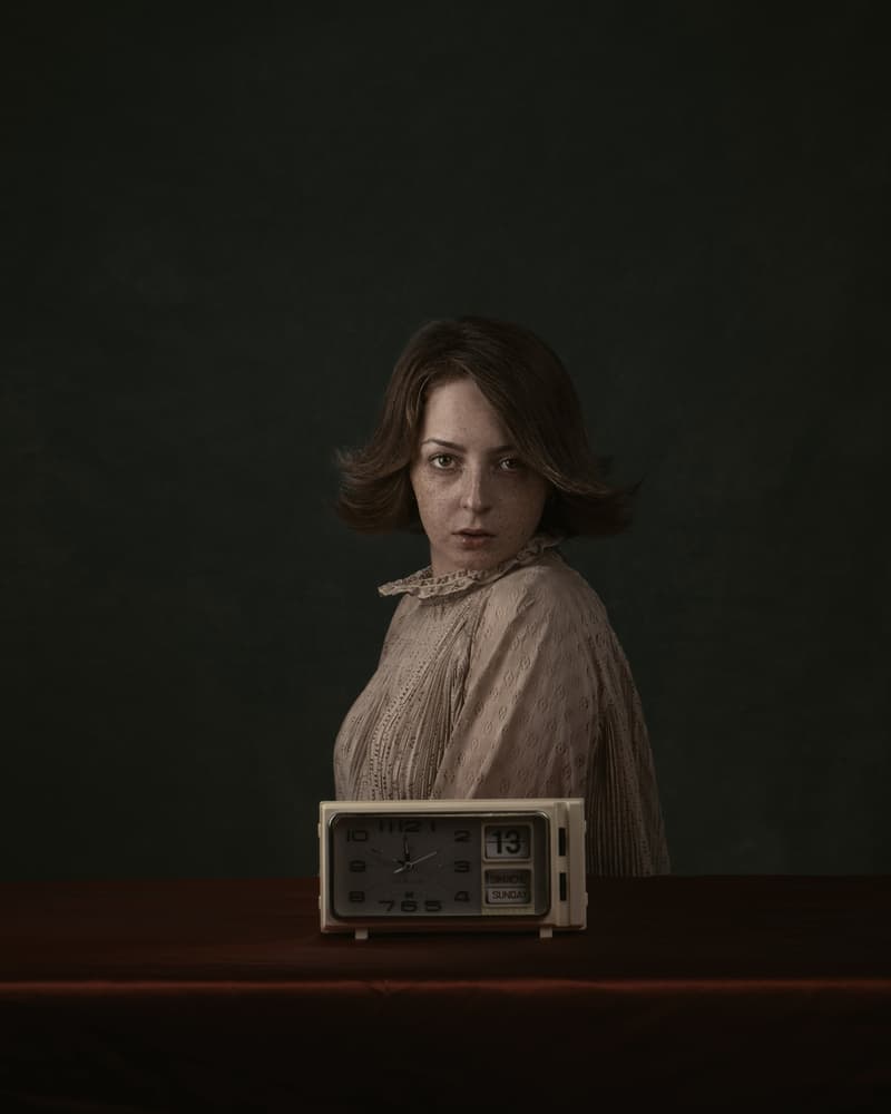 Pensive Woman And Clock by Mohammad Metri — canvas wall art