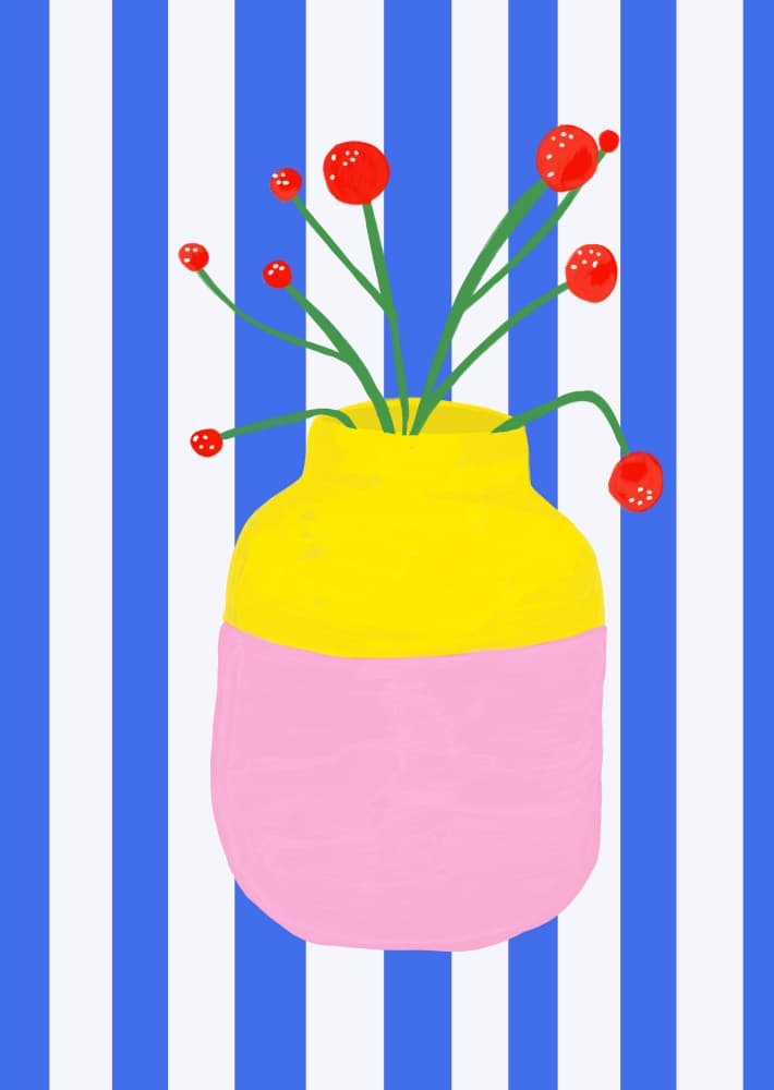 Colorful Striped Still Life by Ute Arnold — canvas wall art
