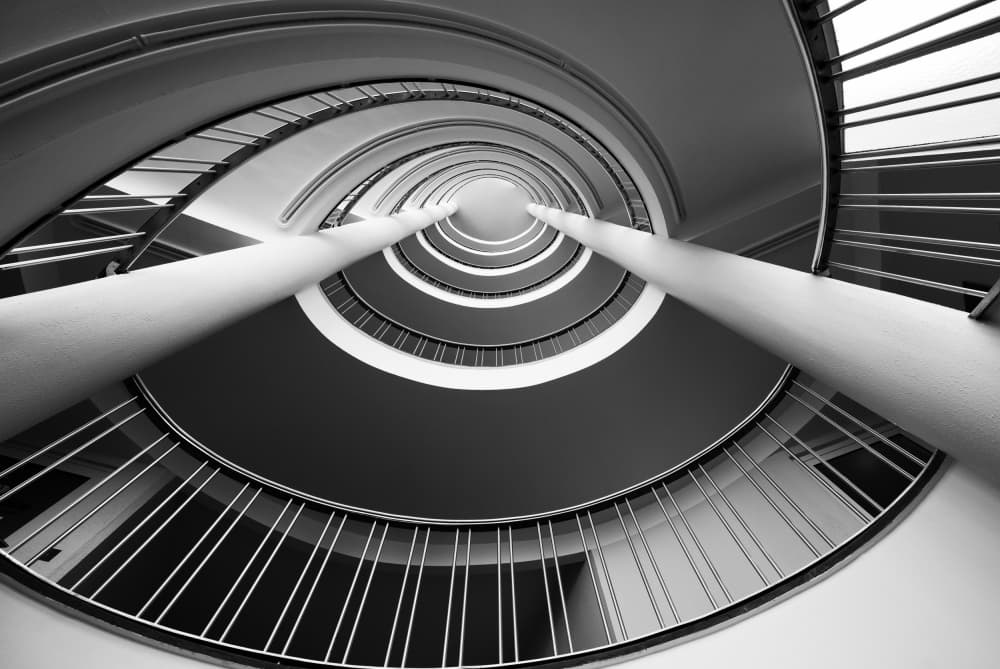 Upward Spiral Staircase by Jean Vandijck — canvas wall art