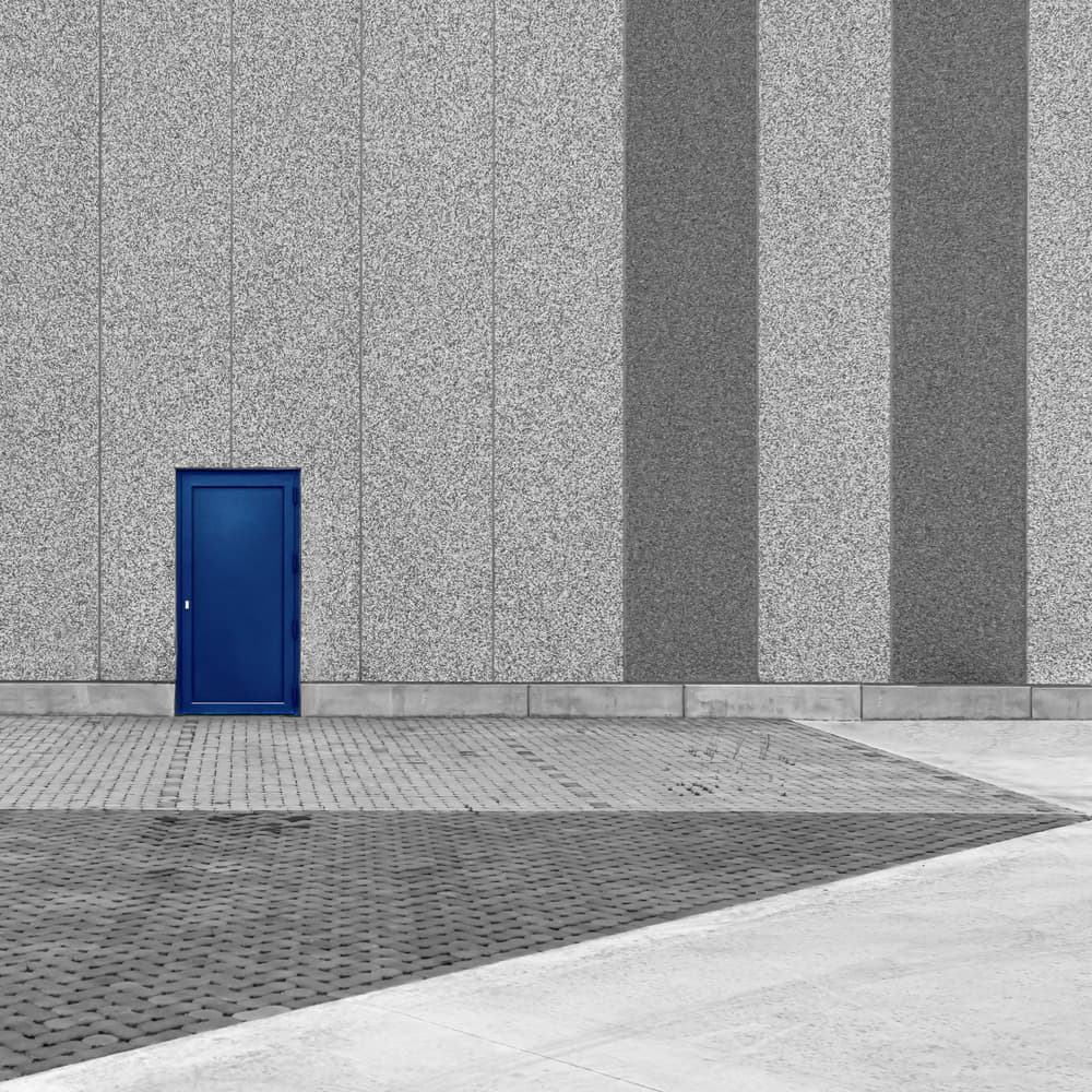 Geometric Blue Door by Luc Vangindertael (laGrange) — canvas wall art