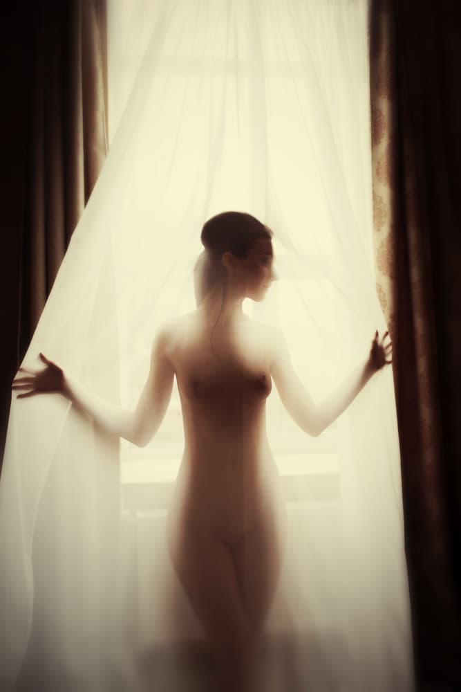 Sheer Window Silhouette by NJmerik — canvas wall art