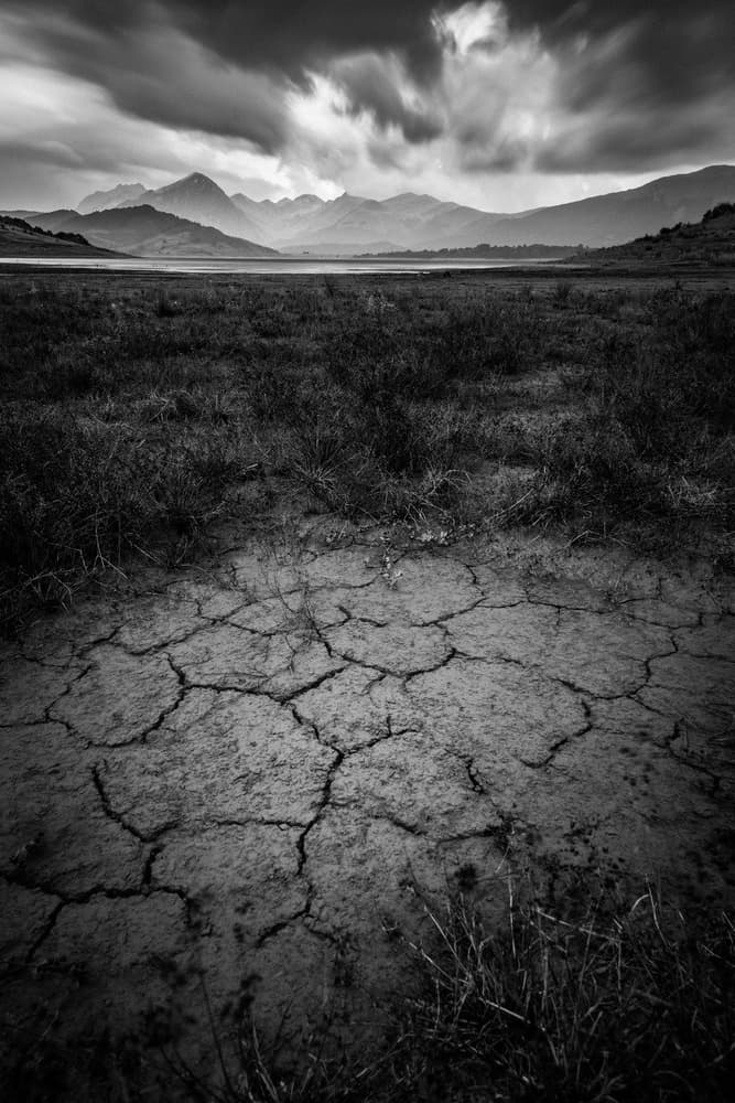 Cracked Earth Mountain Landscape by Riccardo Lucidi — canvas wall art