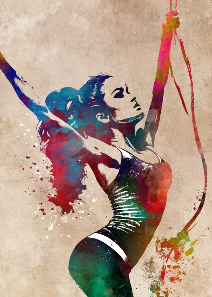 Dynamic Colorful Dancer by Justyna Jaszke — canvas wall art