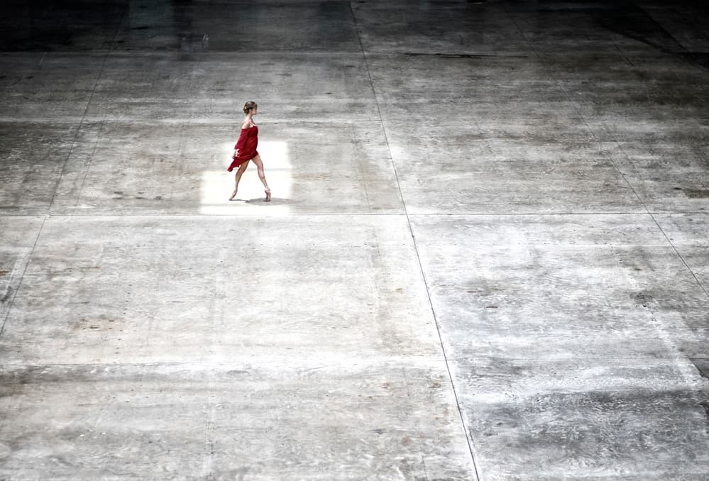 Elegant Red Dress Dance by Michael Groenewald — canvas wall art