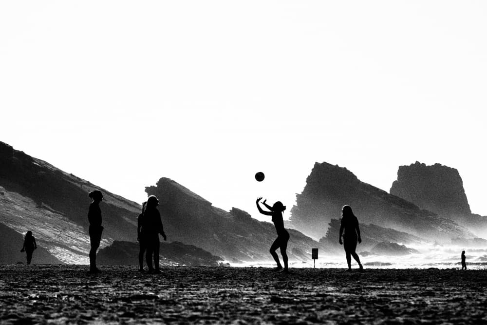 Sunset Beach Volleyball by Rui Ferreira — canvas wall art
