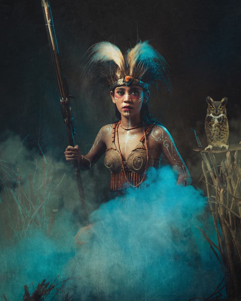 Warrior Spirit Owl by Djayent Abdillah — canvas wall art