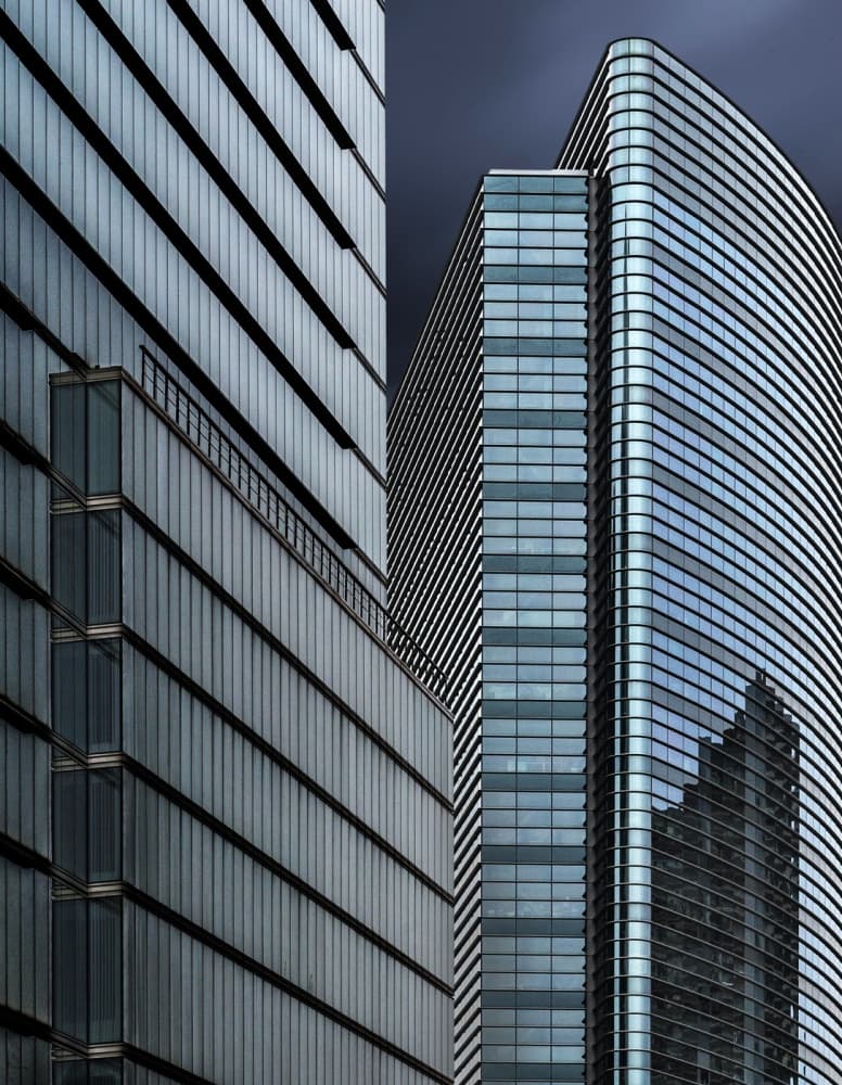 Sleek Urban Reflections by Jef Van den Houte — canvas wall art