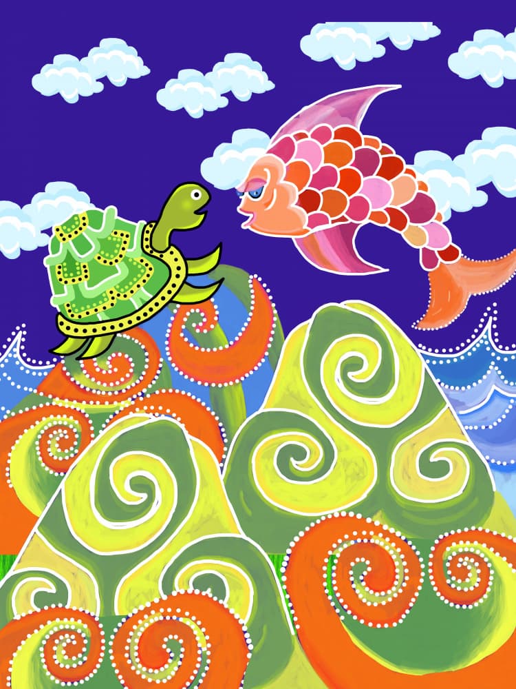 Happy Ocean Friends by Lynnda Rakos — canvas wall art