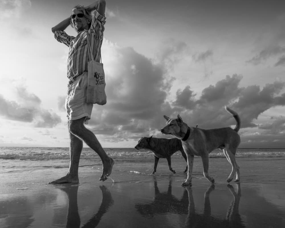 Beach walk with friends by Alin Federiga — canvas wall art