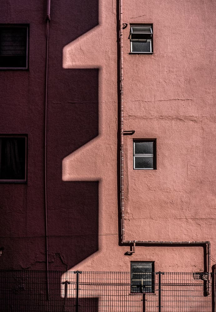 Geometric Building Shadows by Tomoshi Hara — canvas wall art