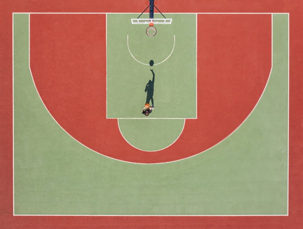 Aerial Basketball Shot by Kateryna Polishchuk — canvas wall art