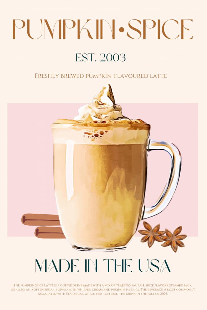 Pumpkin Spice Latte by Nazma Khokhar — canvas wall art