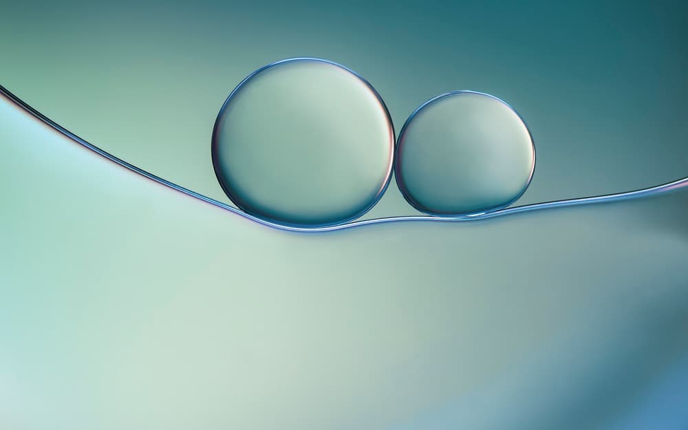 Abstract Aqua Spheres by Rina Barbieri — canvas wall art