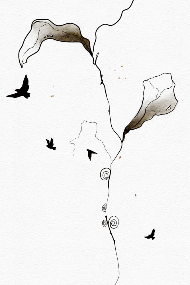 Flying Birds Abstract Nature by Ankie Kooi — canvas wall art