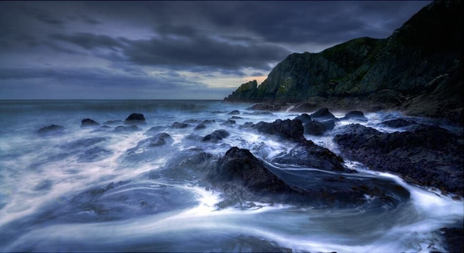 Moody Ocean Shore by Martin Marcisovsky — canvas wall art