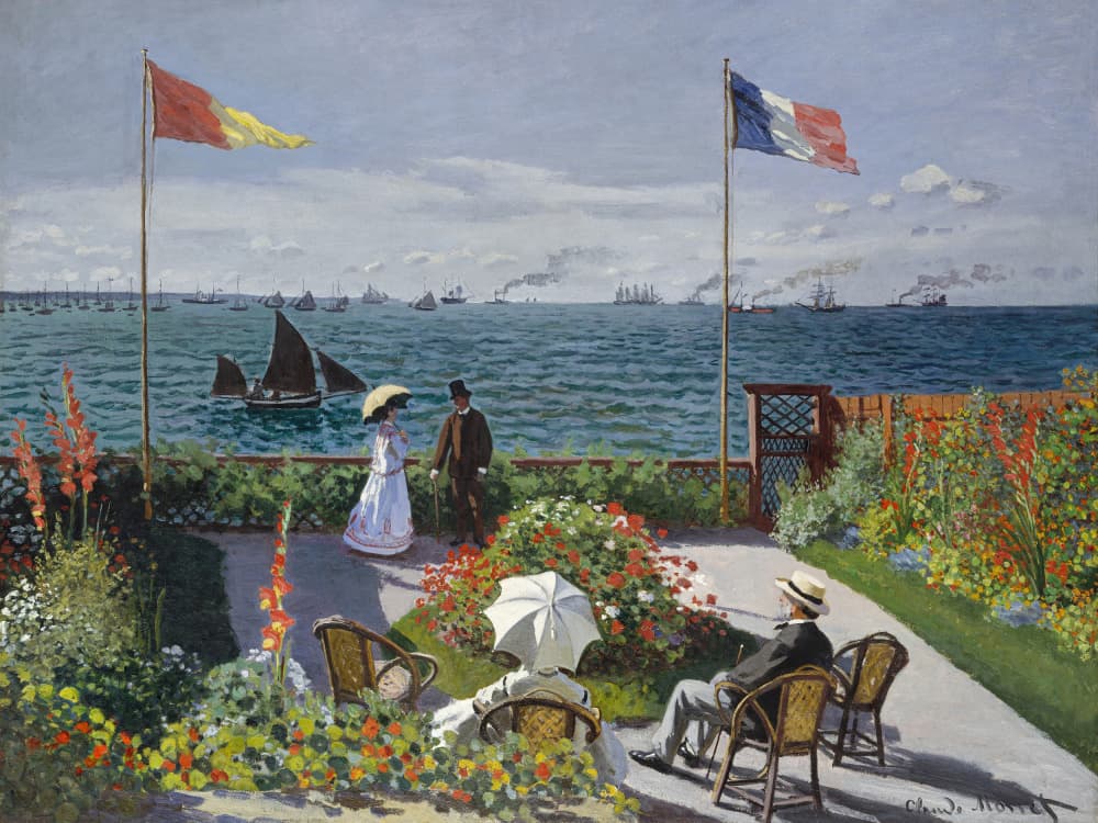 Garden At Sainte Adresse By Claude Monet by Claude Monet — canvas wall art