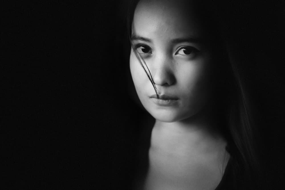 Dramatic Gaze Portrait by Teguh Yudhi Winarno — canvas wall art