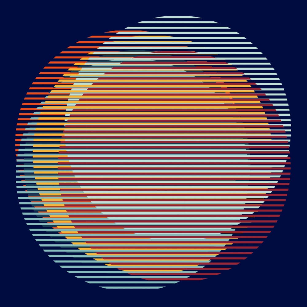 Dynamic Striped Circle by Leigh Bagley — canvas wall art