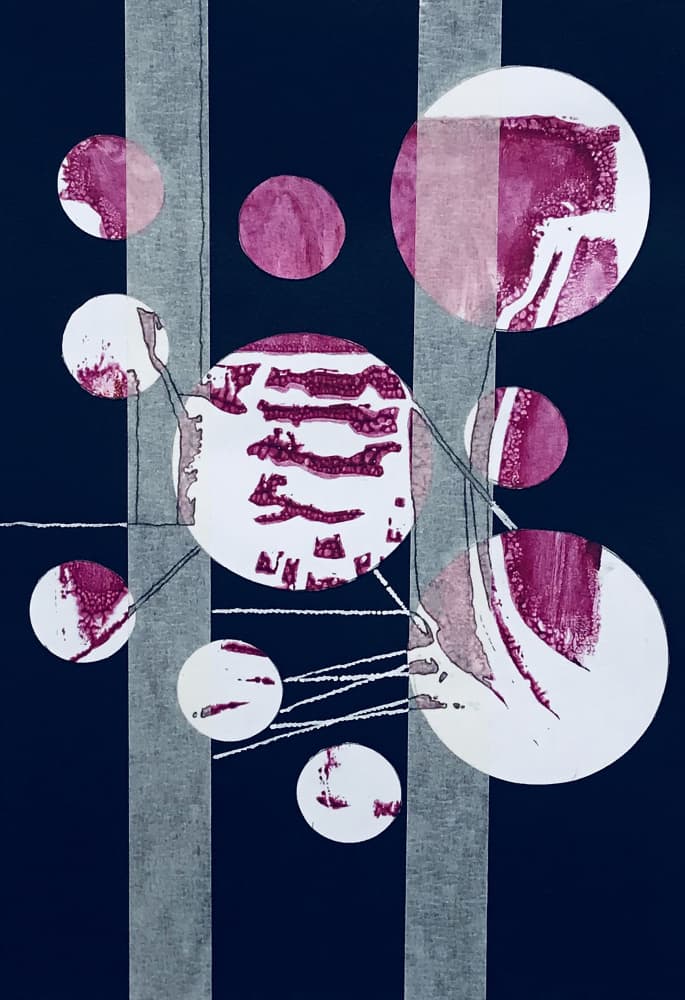 Abstract Circles And Stripes by kellymariesmith — canvas wall art