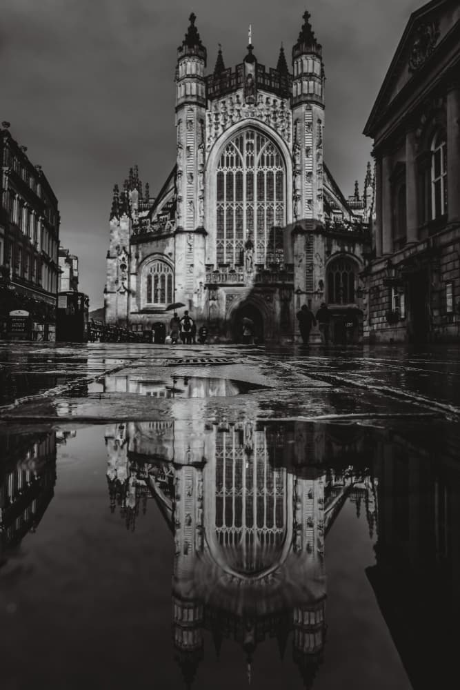 Historic Bath Reflection by Marian V Munteanu — canvas wall art