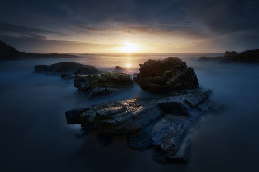 Ocean Rocks Twilight by Juan Pablo de Miguel — canvas wall art
