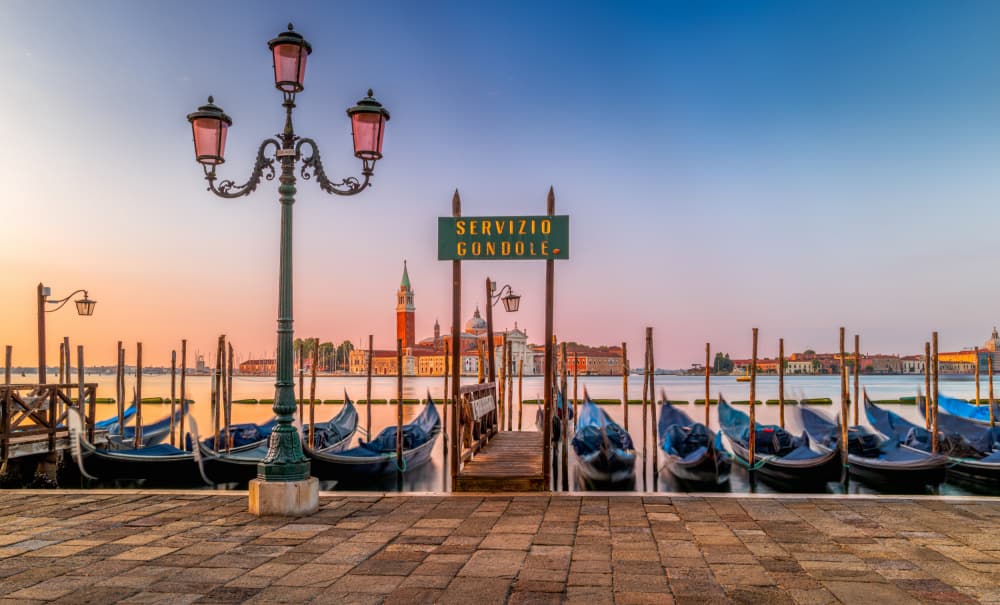 Venice Dawn Gondolas by Slawomir Kowalczyk AFRP  FIAP  IAAP — canvas wall art
