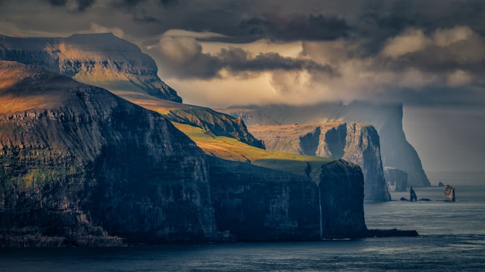 Majestic Coastal Cliffs by Haim Rosenfeld — canvas wall art