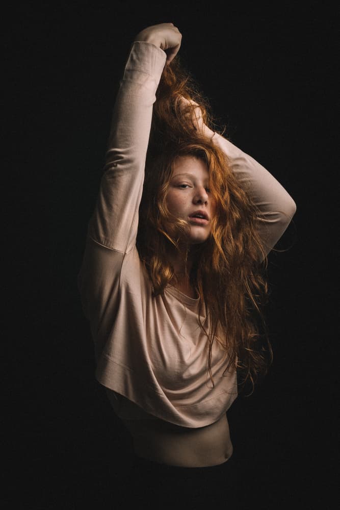 Sensual Redhead Portrait by Nir Amos — canvas wall art
