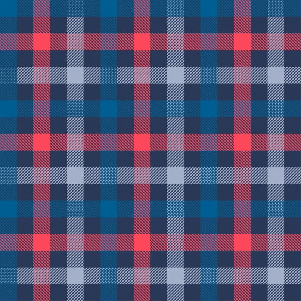 Classic Blue Red Plaid by Marika Barsrsind — canvas wall art