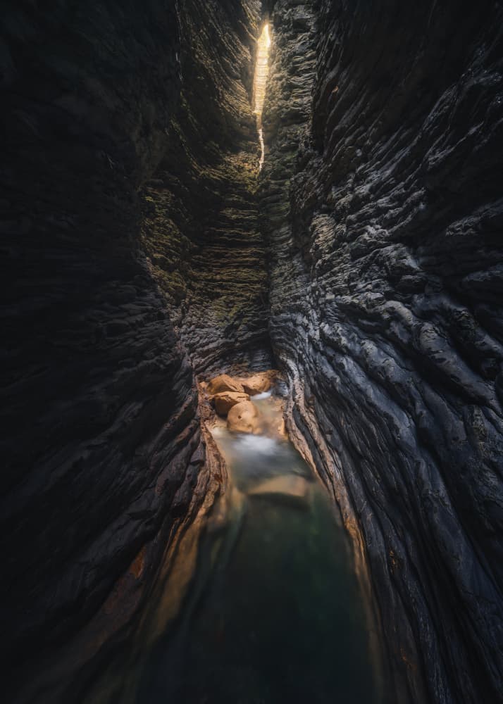 Sunlit Slot Canyon by Thomas de Franzoni — canvas wall art