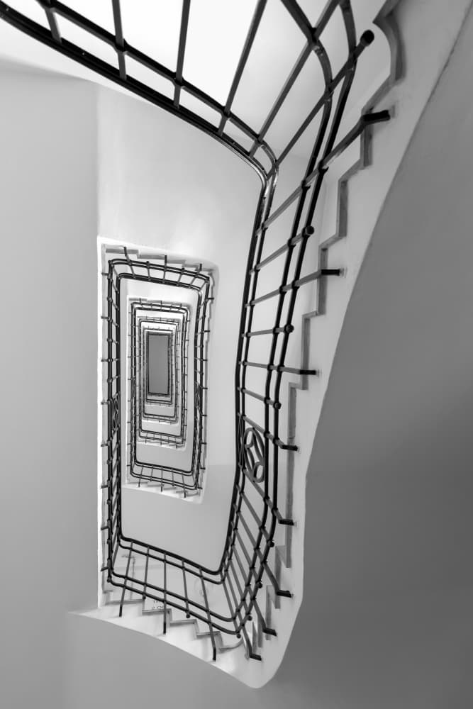 Spiral Staircase Geometry by Roswitha Schleicher-Schwarz — canvas wall art