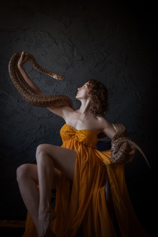 Woman With Serpent by MAZAL TOV MATTY OZERI — canvas wall art