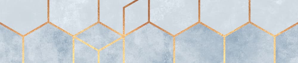 Golden Hexagon Geometry by Elisabeth Fredriksson — canvas wall art