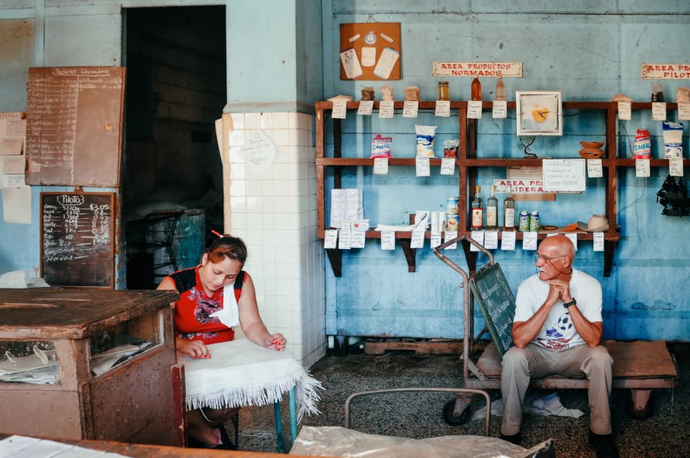 Cuban Market Scene by Andy Bauer — canvas wall art