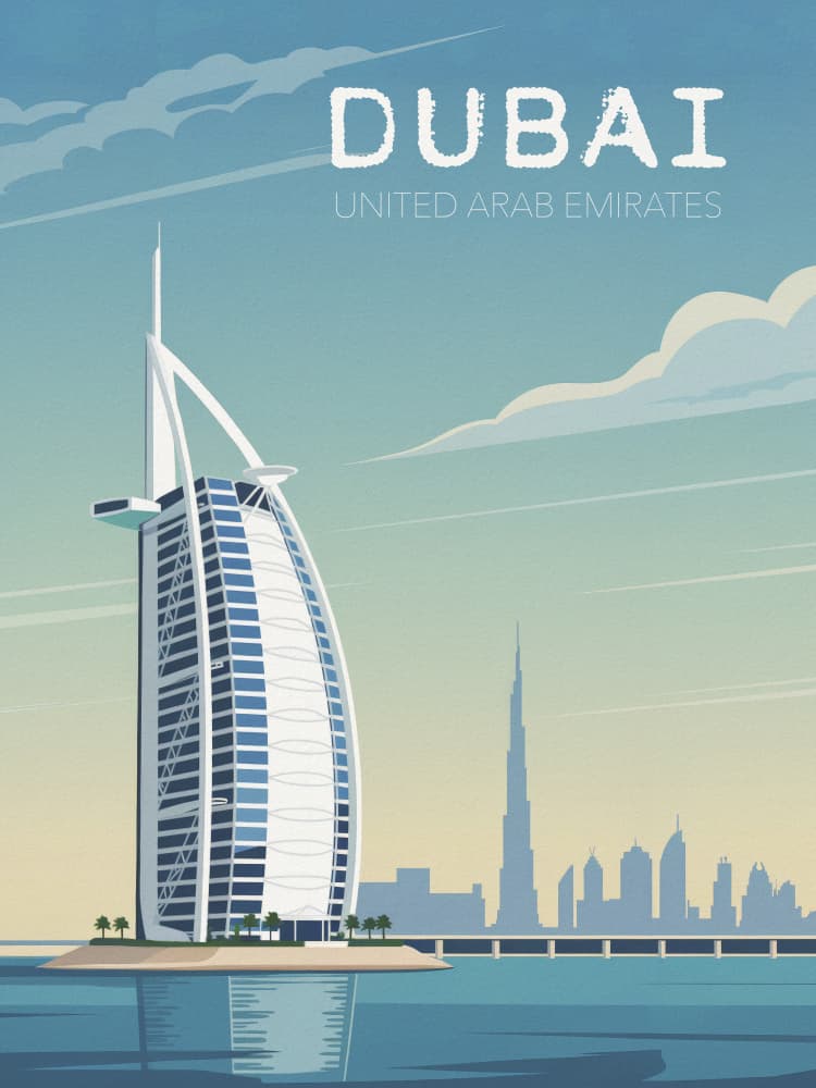 Dubai Iconic Skyline by Andreas Magnusson — canvas wall art
