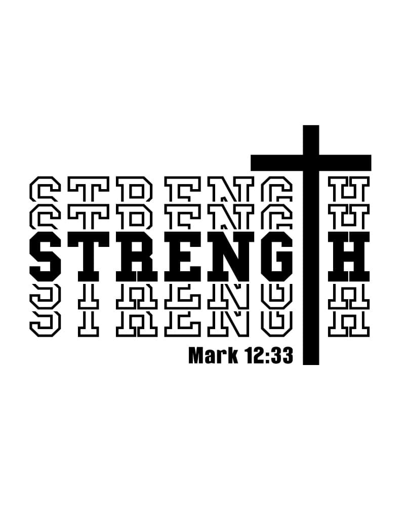 Strength Christian Cross by Alva Jumath — canvas wall art