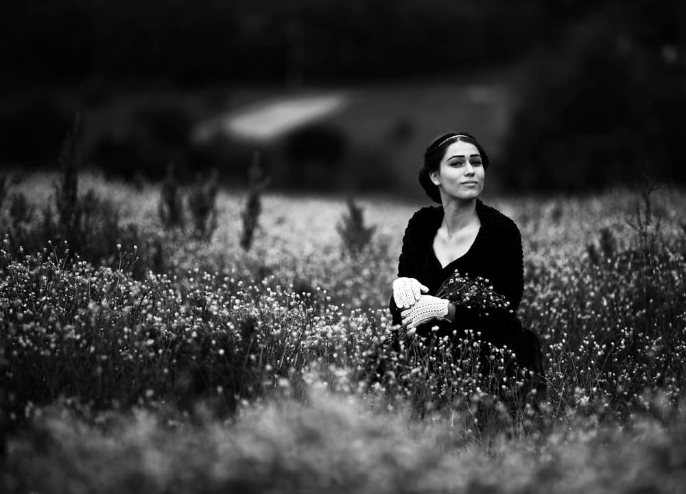 Serene Woman in Bloom by Julien Oncete — canvas wall art