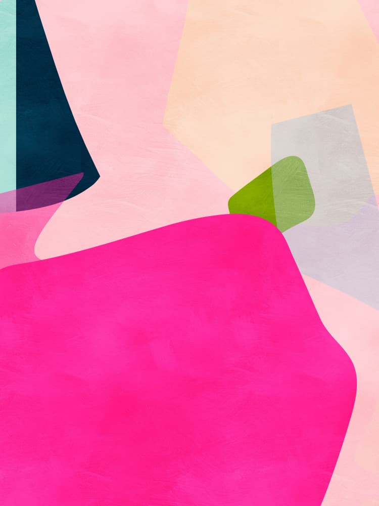 Pink pastel shape by Ana Rut Bre — canvas wall art