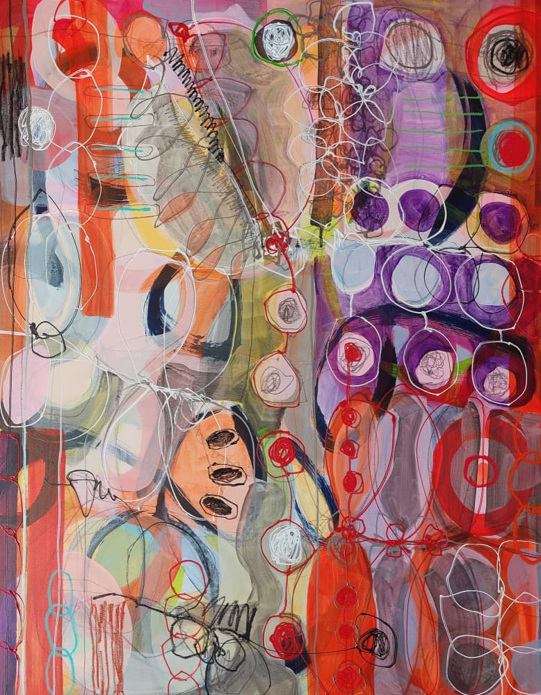 Vibrant Abstract Flow by Monika Riethmueller — canvas wall art