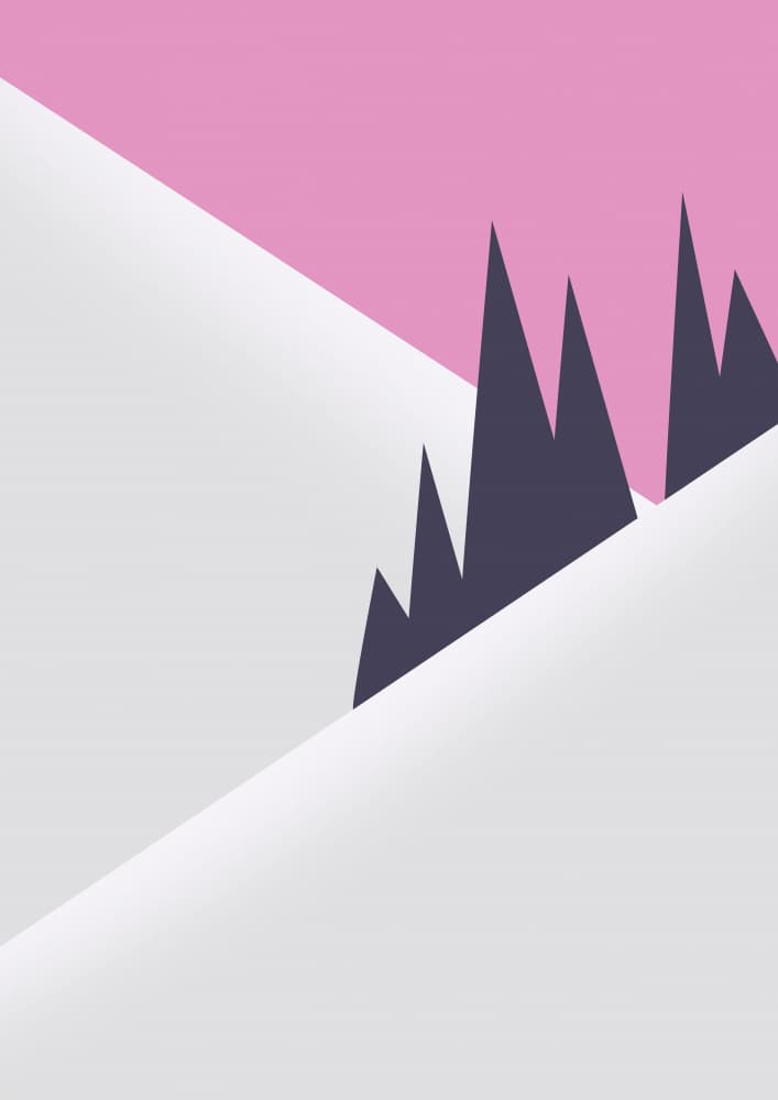 Pink Sky Mountains by Nicholas — canvas wall art