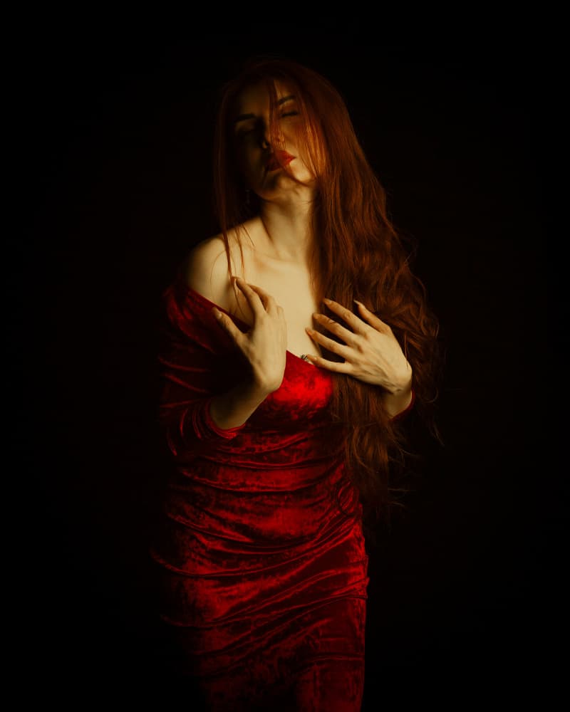 Red Velvet Beauty by Mehdi Mokhtari — canvas wall art