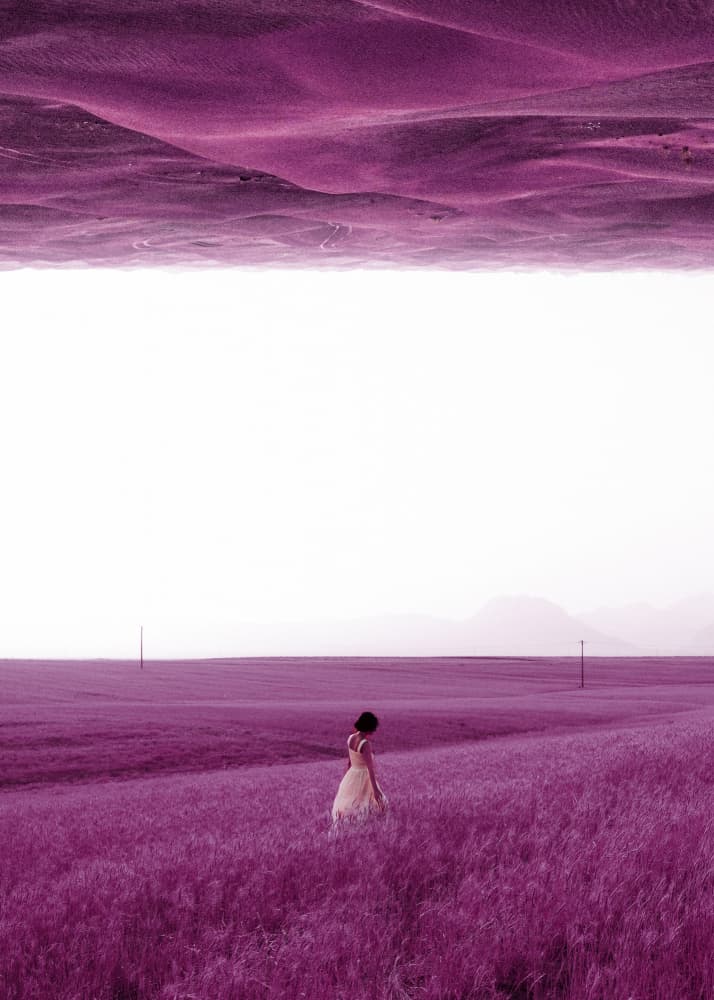 Woman In Purple Dreamscape by Ariz Rab — canvas wall art