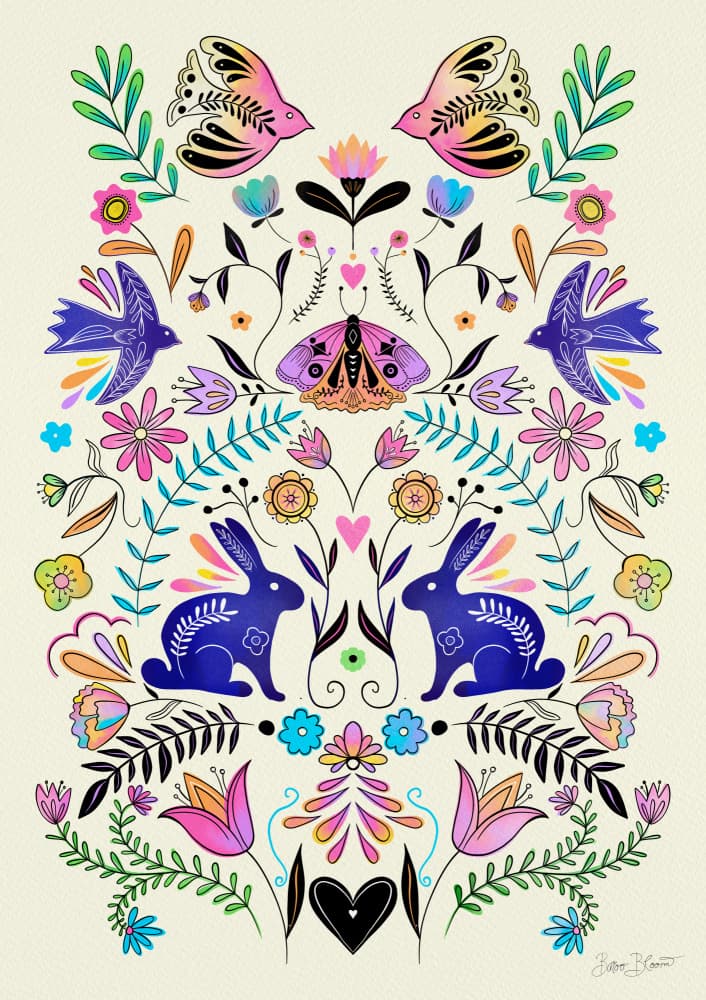 Whimsical Folk Garden by Baroo Bloom — canvas wall art