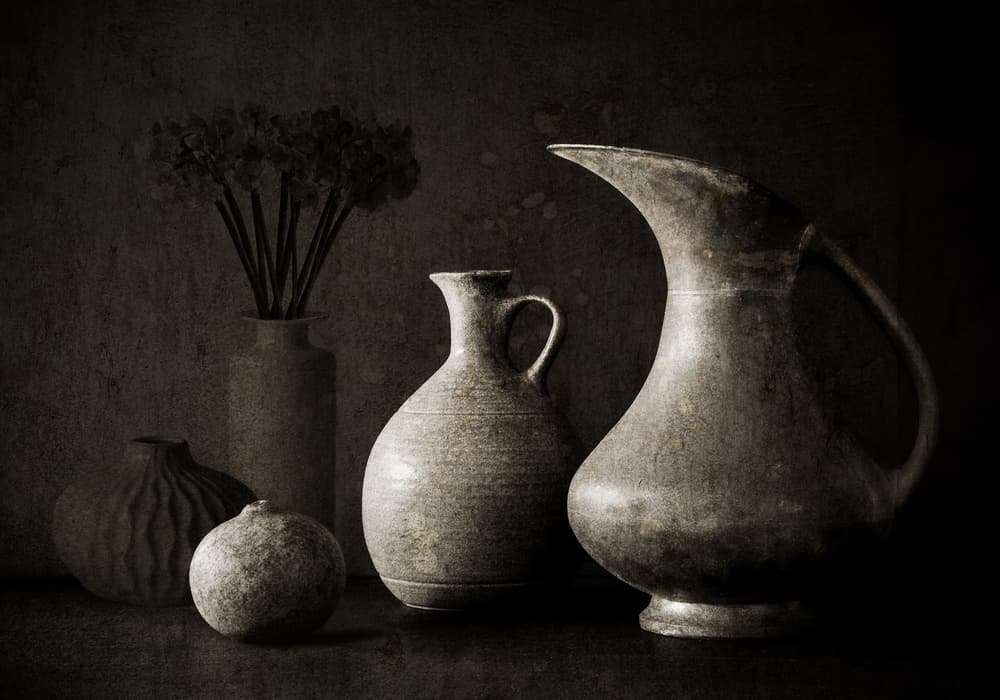 Rustic Pottery Still Life by Jacqueline Hammer — canvas wall art