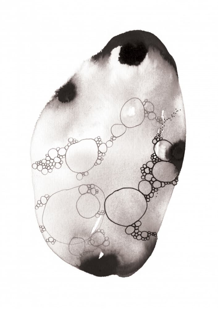 Abstract Ink Bubbles by Amy Louise Baker — canvas wall art