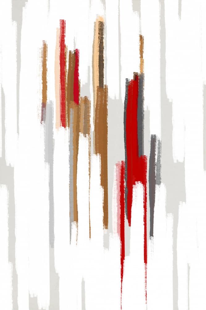 Red Brown Abstract Strokes by Fun Qui — canvas wall art