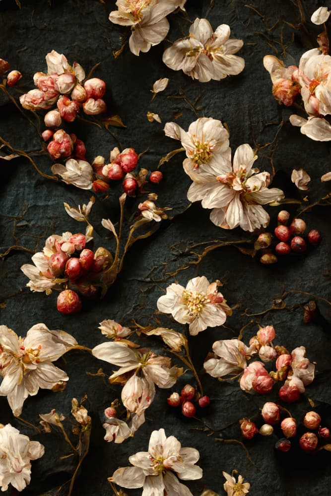 Petals and Berries by Treechild — canvas wall art