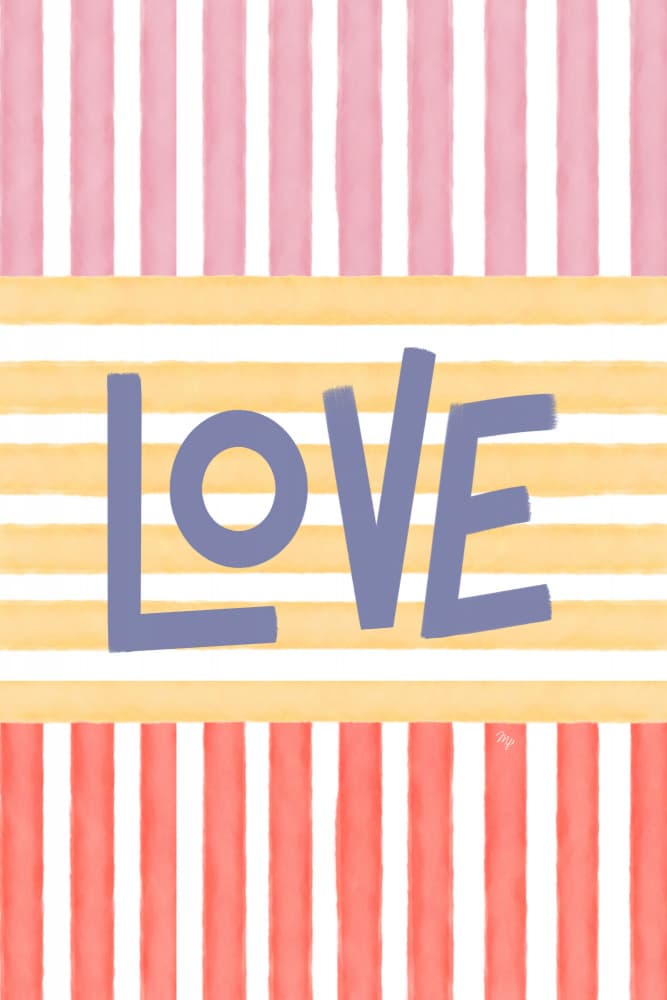 Colorful Love Stripes by Martina — canvas wall art