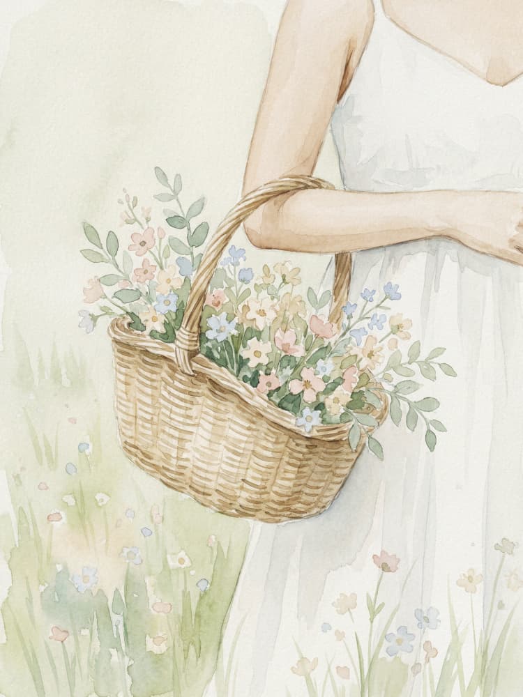 Basket of Wildflowers by Andreas Magnusson — canvas wall art