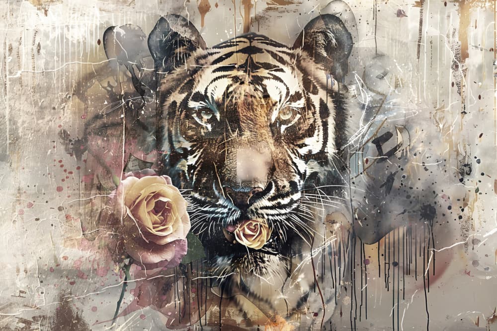 Abstract Tiger Rose by Rafal Kulik — canvas wall art